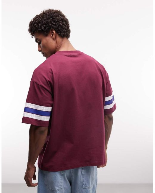 ASOS Red Oversized T-shirt With Football Bubble Graphic for men