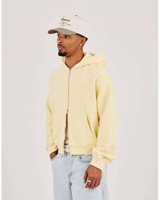CERNUCCI Natural Zip Through Boxy Hoodie for men