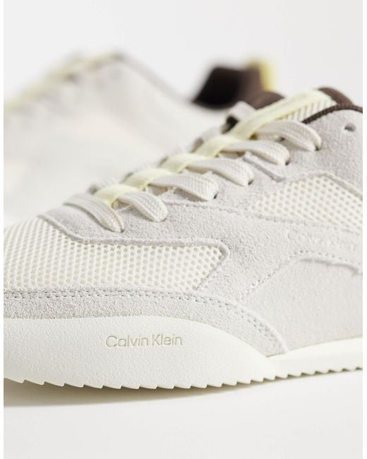 Calvin Klein White Mesh Runner Trainer