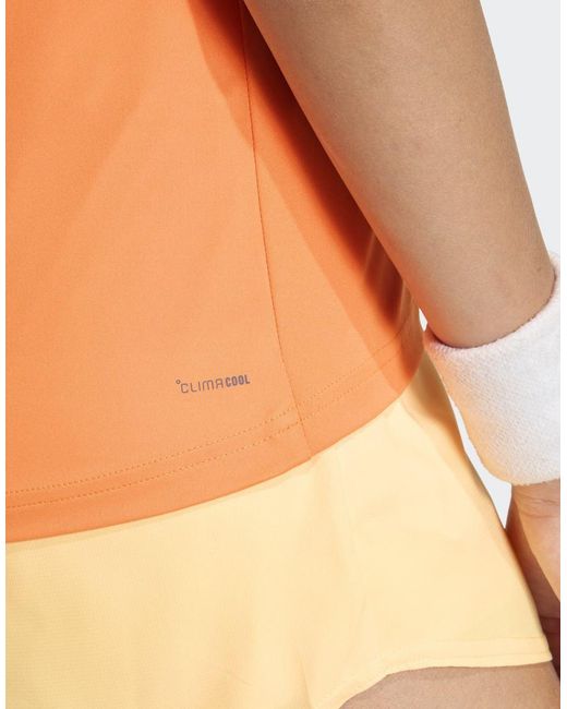 Adidas Originals Orange Club 3-Stripes Tennis Climacool Tee