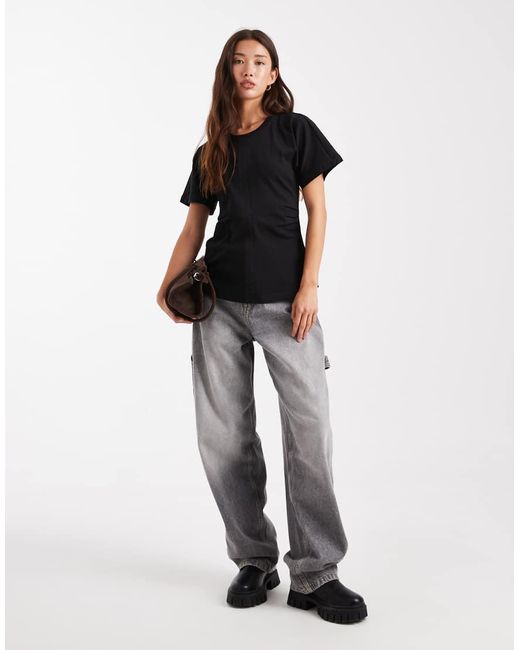 ONLY Black Cinch Waist T-shirt