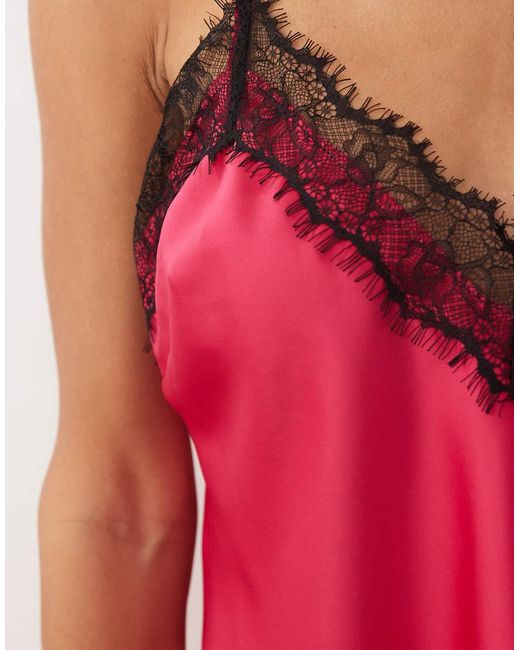 Ann Summers Red Cerise Lace Trim Cami Set