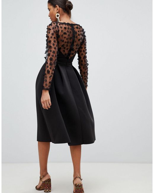 asos square neck midi prom dress