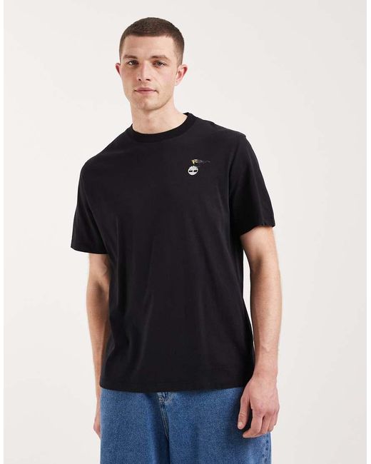 Timberland Black Slogan Tee for men