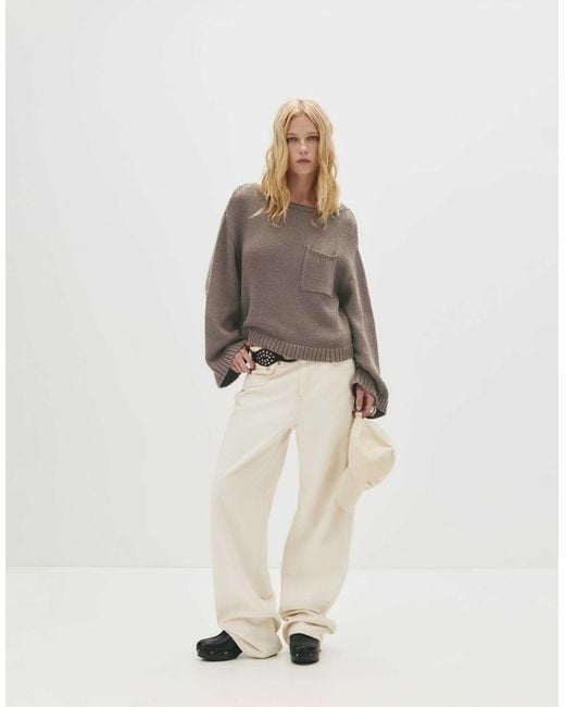 Pull&Bear Gray – oversize-pullover