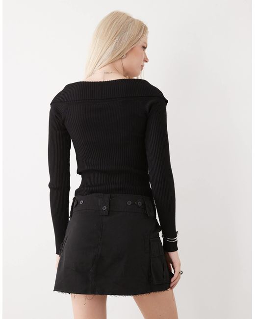 Guess Black Mini Cargo Skirt