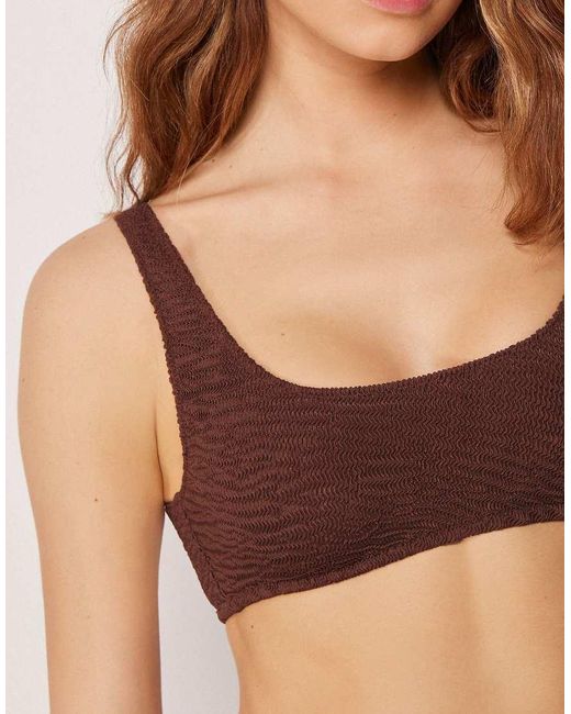 Calzedonia Brown Brassiere Bikini Top Crinkle Waves