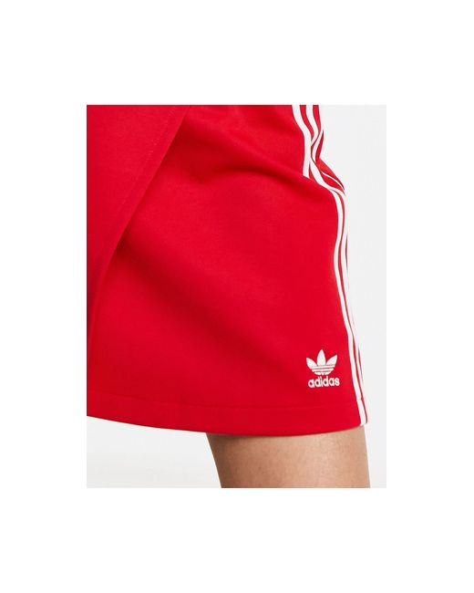 Adidas Originals Wikkelrok Met 3-stripes in het Red