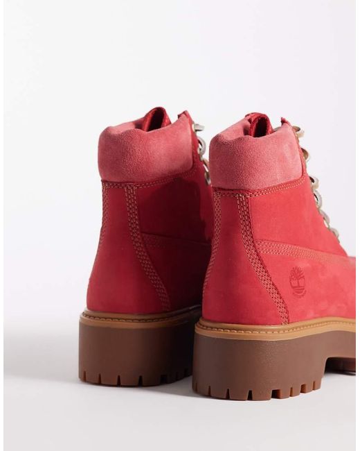 Timberland Red 6-Inch Lace-Up Waterproof Boot