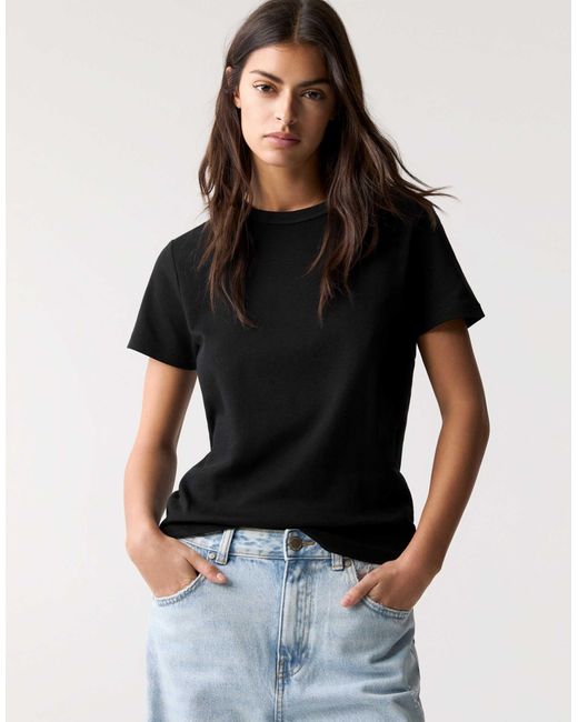 Pull&Bear Black – kurzärmliges basic-t-shirt