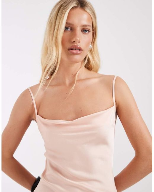 & Other Stories Pink Maxi Cami Slip Dress With Low Back