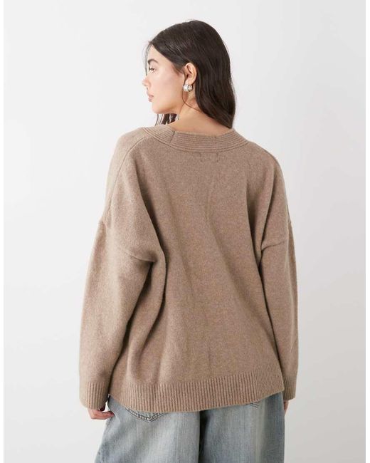 Monki Brown Oversized Cardigan
