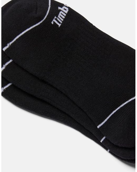 Timberland Black Bowden 3-Pack Full Cushion Crew Sock
