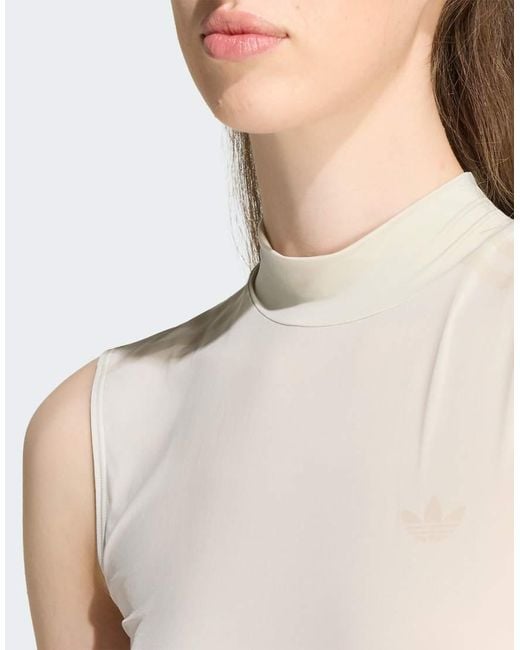 Adidas Originals Pink Adiluna Season 2 X Jennie Sheer Sleeveless Bodysuit