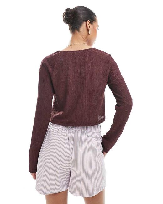 ONLY Top Met Gestrikte Voorkant in het Red