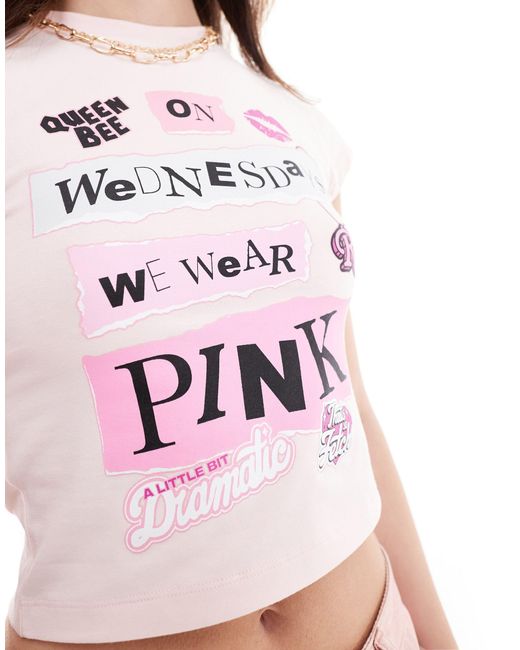 Miss Selfridge Pink – mean girls – lizenziertes t-shirt