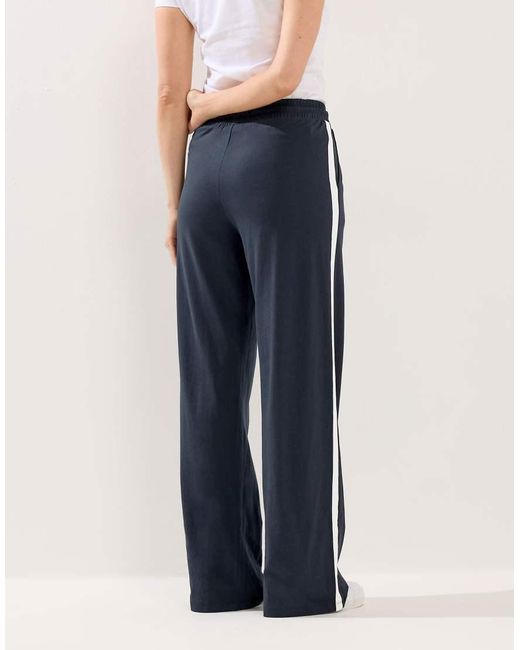 Long Tall Sally Blue Pipe Detail Wide Leg Joggers