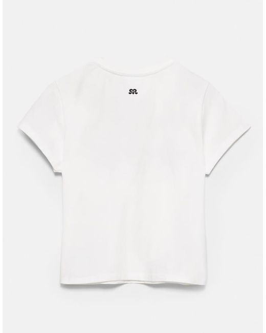 T-Shirt Color Ghiaccio Con Stella di Pull&Bear in White
