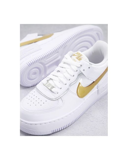 Air force 1 shadow - baskets - , doré et argenté Nike en coloris Blanc |  Lyst