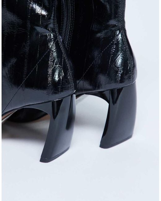 TOPSHOP Black Pearl Point Toe Ankle Boot