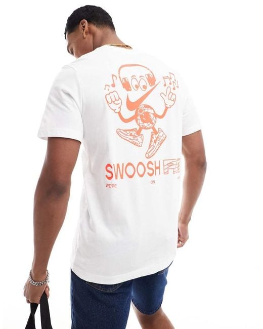 Nike White Swoosh Fm Graphic Backprint T-Shirt
