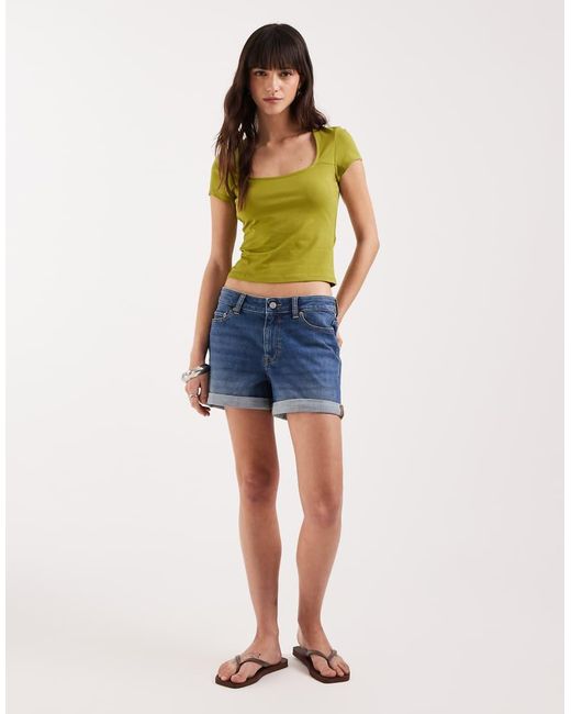 JJXX Blue Nice Rolled Denim Shorts