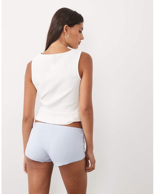 Cotton On White 2 Pack Pointelle Micro Mini Shorts