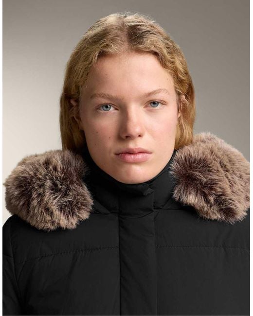 Oysho Black Primaloft Waterrepellent Long Padded Jacket