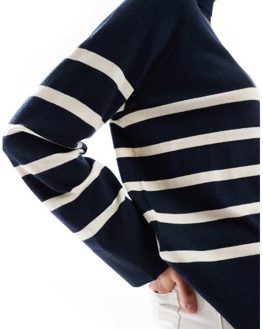 Pieces Blue Amelia Roll Neck Jumper