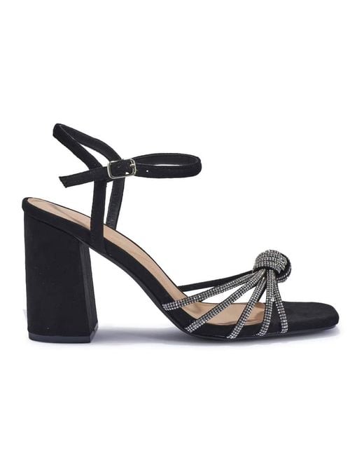 SEQWL White Diamante Embellished Sandals With Block Heel