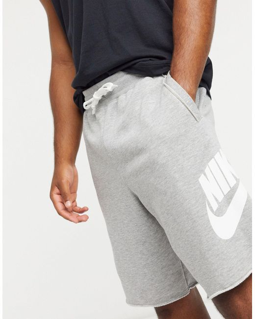 Nike Alumni Logo Shorts in Gray for Men - Lyst