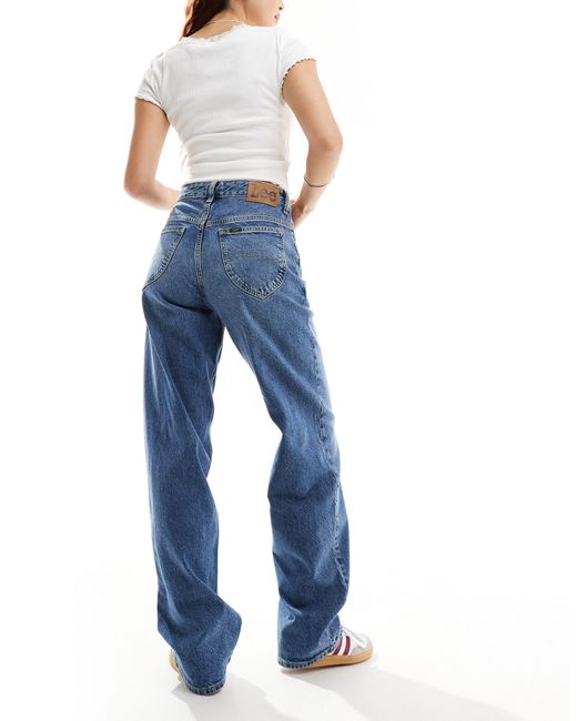 Rider - jean ample à délavage foncé Lee Jeans en coloris Blue
