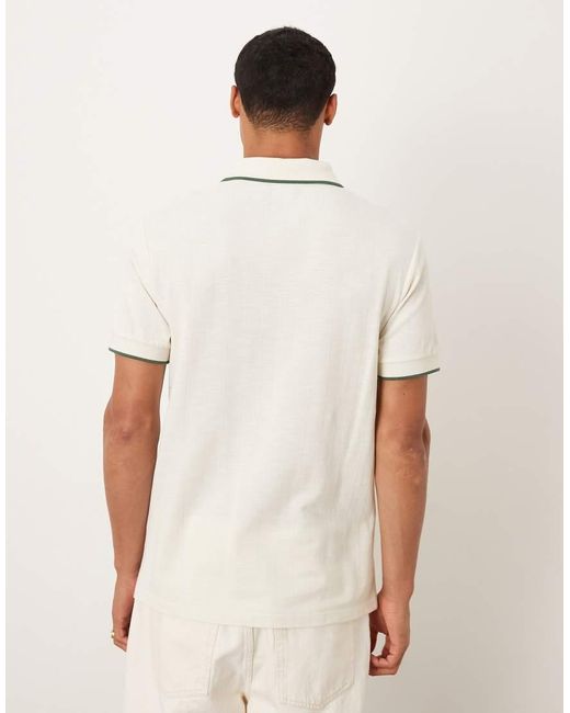 ASOS White Polo With Tipping for men