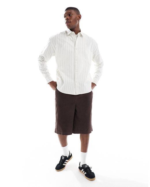 New Look – gestreiftes oversize-hemd in White für Herren