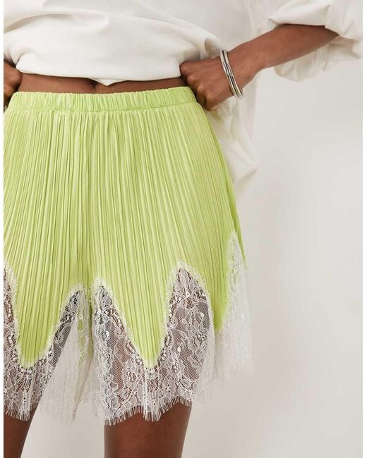 ASOS Green Mix & Match Plisse Shorts