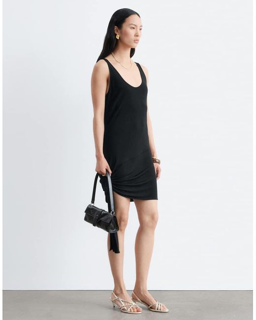 & Other Stories White Jersey Mini Dress With Wrap Tie Detail