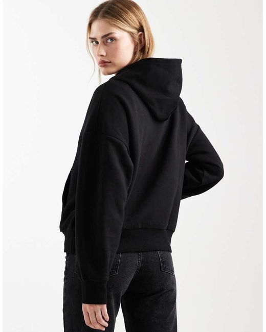 ASOS Black Oversized Brushback Hoodie