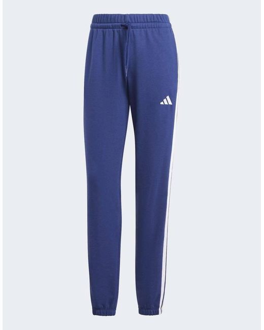 Adidas Originals Blue Essentials 3-Stripes French Terry Cuffed Pants