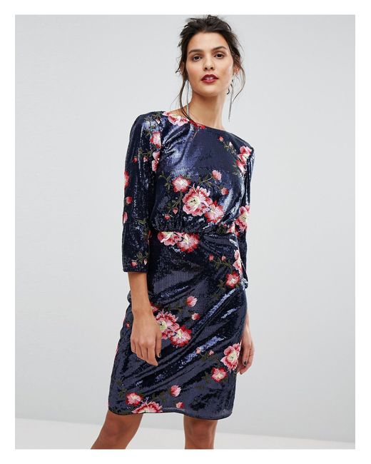 tfnc high neck sequin midi dress in gold