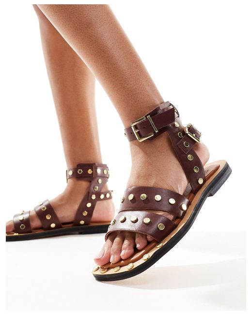 ASOS Natural – fiji – flache sandalen aus leder