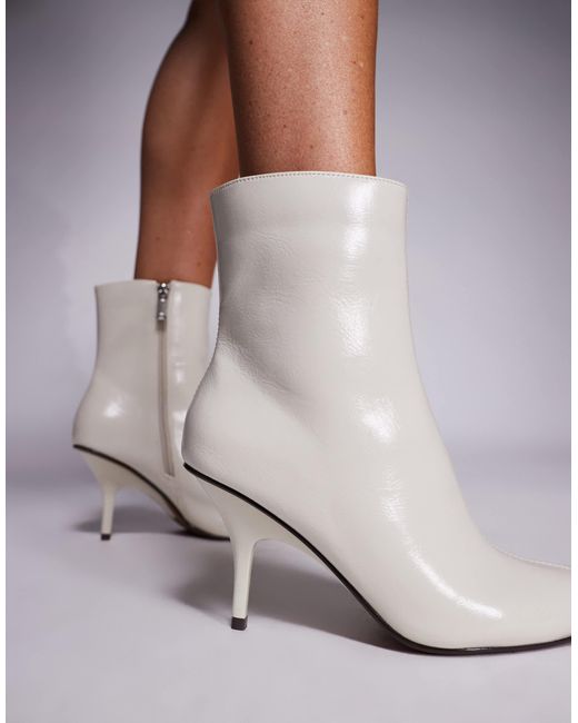 River Island Gray Chisel Toe Stiletto Ankle Boots