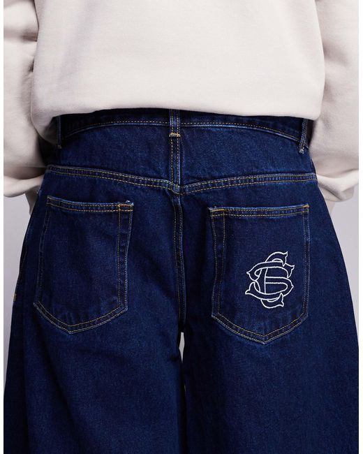 Courtside Blue Oversized Jeans for men