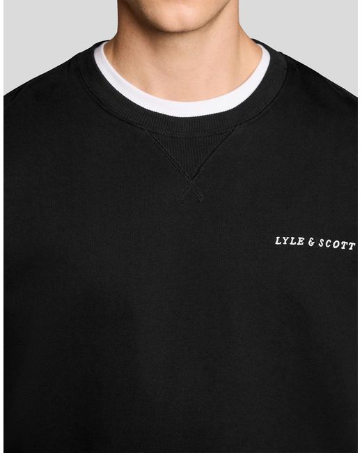 Lyle & Scott Black Heavyweight Script Sweatshirt for men