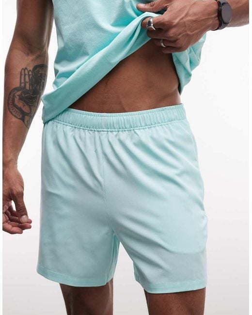 4505 Blue Icon 13cm Quick Dry Training Shorts With Zip Pockets for men