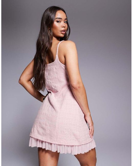 ASOS Purple Mini Dress With Soft Ruffled Hem