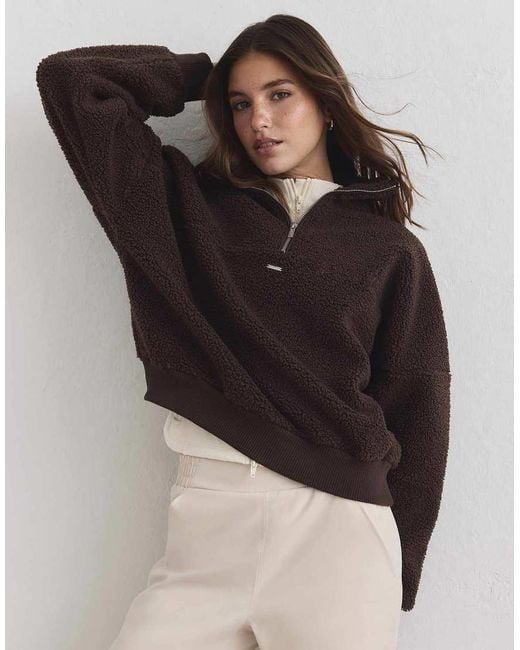 Aim'n Black Chocolate Pile Half Zip