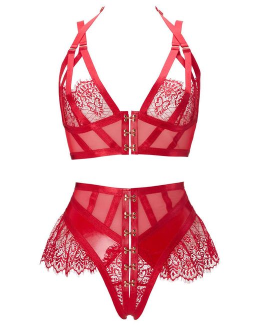 Ann Summers Red Exuberant Crotchless Set