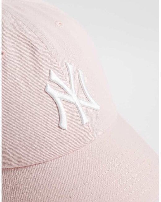 '47 Pink Ny Yankees Womens Clean Up Cap