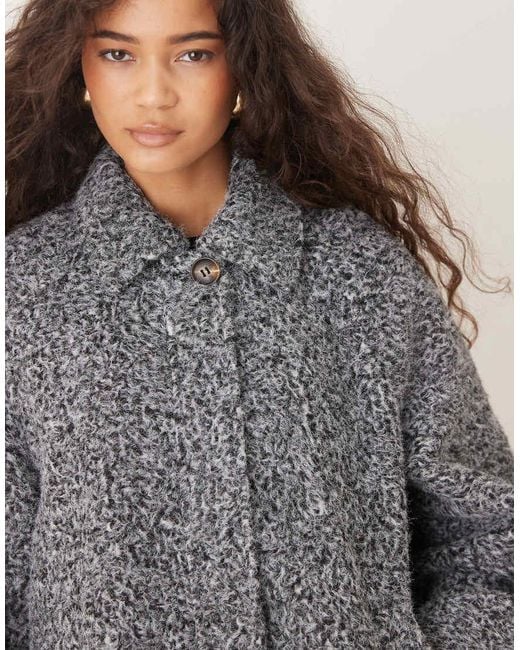 ASOS Gray Top Collar Brushed Bomber Jacket