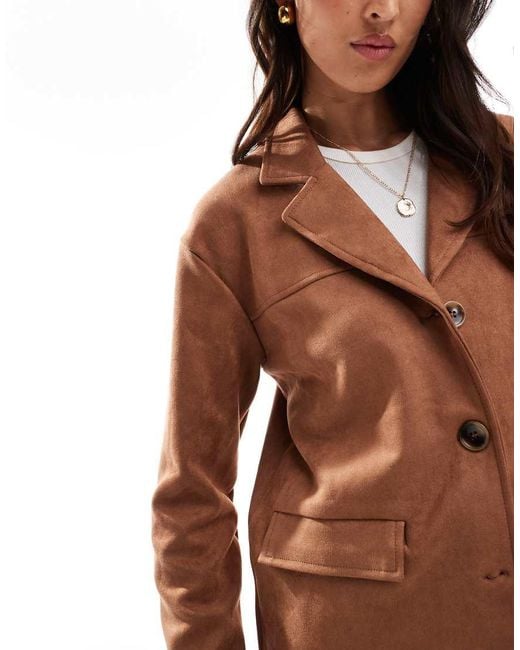 New Look Blue Faux Suede Blazer